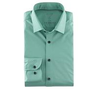 Businesshemd OLYMP "OLYMP Level Five 24/Seven, body fit, Businesshemd, Kent", Herren, Gr. 39, Normaler Arm, grün, 92% Baumwolle, 8% Elasthan, Hemden (29344512-39) grün