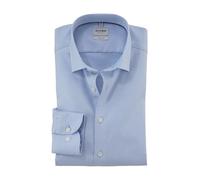 Businesshemd OLYMP "Level Five body fit", Herren, Gr. 42, N-Gr, blau (bleu), Web, Obermaterial: 97% Baumwolle, 3% Elastolefin, 2-Knopf-Manschette, Hemden, mit modischer Struktur (73455262-42) bleu