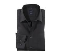 OLYMP Herren Oberhemd Langarm Level Five - Jersey Hemd, Atmungsaktives Gewebe, NY Kent Kragen, Extra Dünn - Hemden Herren - Schwarz
