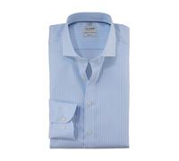 OLYMP Herrenhemd Level Five Body Fit Langarm Streifen Royal Kent Blau 100% Baumwolle Größe 43