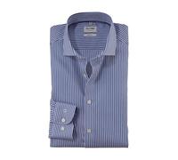 Businesshemd OLYMP "Level Five body fit", Herren, Gr. 44, N-Gr, blau (royal), Web, Obermaterial: 100% Baumwolle, gestreift, 2-Knopf-Manschette, Hemden, modisch gestreift (64432639-44) royal
