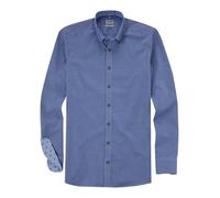 OLYMP Herren Oberhemd Langarm Level Five,Vichy Karo,Level 5,04 Button-Down-Kragen,royal 19,41