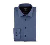 Businesshemd OLYMP "24/7 - Luxor modern fit", Herren, Gr. 44, N-Gr, blau, Jersey, Obermaterial: 92% Baumwolle, 8% Elasthan, casual, Langarm Manschette, Hemden (79546346-44) blau