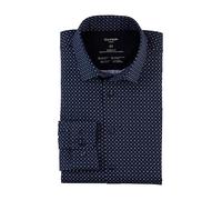 OLYMP Herren Oberhemd Langarm Luxor 24/Seven,Rotationsprint auf Jersey,24/7 - Luxor modern fit,13 New Kent,Marine 18,48