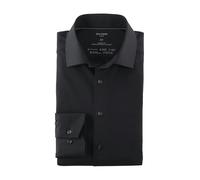 OLYMP Herren Oberhemd Langarm Luxor.24.Seven,Twill,modern fit,Global Kent,schwarz 68,41