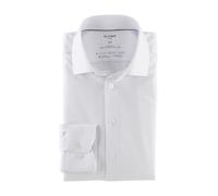 OLYMP Herrenhemd Luxor 24/Seven Langarm Twill Modern Fit Global Kent Weiß 40