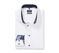 OLYMP Herren Oberhemd Langarm Luxor,Faux Uni,465 Modern Fit 20,13 New Kent,Weiss 00,42