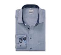 OLYMP Herren Oberhemd Langarm Luxor,Faux Uni,466 Comfort Fit 20,13 New Kent,Marine 18,40