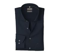 Langarmhemd OLYMP "Luxor comfort fit", Herren, Gr. 40, N-Gr, blau (nachtblau), Web, Obermaterial: 100% Baumwolle, comfort fit, 2-Knopf-Manschette, Hemden, Struktur - Satin, comfort fit, Businesshemd, 