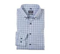OLYMP Herren Oberhemd Langarm Luxor,Kariert,modern fit,Button-Down-Kragen,grün 45,46