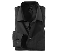 OLYMP Herren Oberhemd Langarm Luxor,Uni,modern fit,New Kent,Schwarz 68,41