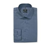 OLYMP Herren Oberhemd Langarm No. Six,Rotationsdruck auf Uni,375 No 6 six - super Slim (H16),21 New York Kent-2,Marine 18,42