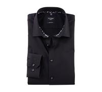 OLYMP Herren Oberhemd Langarm No. Six,Satin,No 6 six,21 New York Kent-2,schwarz 68,38