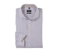 OLYMP Herren Oberhemd Langarm No. Six,Streifen Weissfond,super Slim,Haifisch-Kragen,braun 28,42