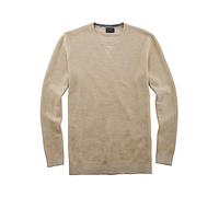 Rundhalspullover OLYMP "OLYMP Strick Casual", Damen, Gr. L, beige (hellbeige), Obermaterial: 100% Baumwolle, schmal, Rundhals, Pullover Rundhalspullover, mit modischem Strukturmuster (61275411-L) hell