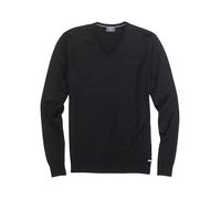 V-Ausschnitt-Pullover OLYMP "OLYMP Strick Casual", Herren, Gr. 3XL, schwarz, Obermaterial: 100% Schurwolle, tailliert, V-Ausschnitt, Pullover, klassischer Strickpullover (13369942-XXXL) schwarz