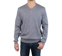 OLYMP Herren Pullover V-Ausschnitt Casual.Strick,Plain Jersey,Regular fit,Silbergrau 63,XXL
