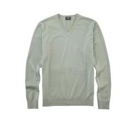 OLYMP Herren Pullover V-Ausschnitt Casual.Strick,Single Jersey,978 Knit Regular fit,graugrün 48,M