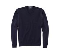OLYMP Herren Pullover V-Ausschnitt Casual Strick Single Jersey Regular Fit Marine 18 M