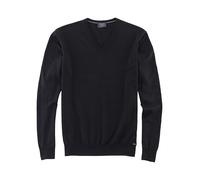 OLYMP Herren Pullover V-Ausschnitt Casual Strick Single Jersey Regular Fit Schwarz 68 XL
