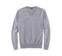 OLYMP Herren Pullover V-Ausschnitt Casual.Strick,Single Jersey,Regular fit,Silbergrau 63,XL