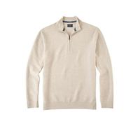 OLYMP Herren Strickpullover 978 Knit - strukturierter Troyer-Kragen - Regular Fit Hellbeige XL
