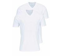 OLYP T-Shirt Regular Fit V-Hals 2Pack Weiß M