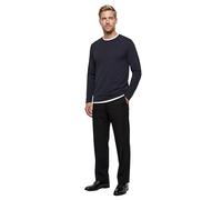 OLYMP Herren T-Shirt Langarm Casual.Wirk,Single Jersey,Regular fit,Marine 18,M
