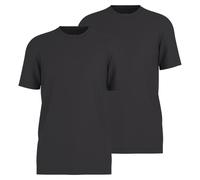OLYMP T-Shirt Rundhals Doppelpack schwarz, Einfarbig