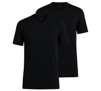 OLYMP Herren T-Shirt Doppelpack V-Ausschnitt- Schwarz, X4L