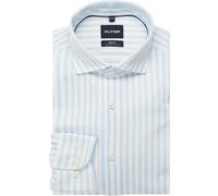 OLYMP Japanese Knitted Body Fit Jerseyhemd bleu, Gestreift