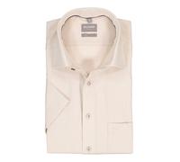 OLYMP Kurzarmhemd Herren Comfort Fit Kurzarm Baumwolle beige, 42