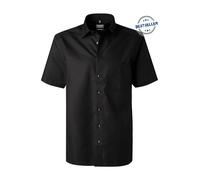 Kurzarmhemd OLYMP "Luxor comfort fit", Herren, Gr. 47, N-Gr, schwarz, Web, Obermaterial: 100% Baumwolle, unifarben, bequem, abgesteppt, Hemden, Kurzarmhemd mit Brusttasche, bügelfrei (98072029-47) sch