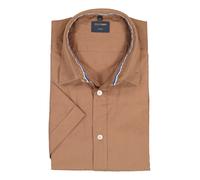 Kurzarmhemd OLYMP "OLYMP Casual, regular fit, Kent", Herren, Gr. M, Normaler Arm, braun, 100% Baumwolle, Hemden (50346629-M) braun