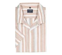 OLYMP Casual Regular Fit Leinenhemd braun, Gestreift