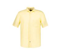 OLYMP Kurzarmhemd Herren Regular Fit Kurzarm Leinen gelb, M
