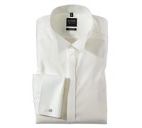 Smokinghemd OLYMP "Level Five body fit", Herren, Gr. 38, N-Gr, beige (hellbeige), Web, Obermaterial: 97% Baumwolle, 3% Elastolefin, Umschlagmanschette, Hemden (83234711-38) hellbeige