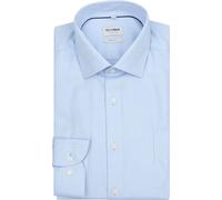 Businesshemd OLYMP "Level Five body fit", Herren, Gr. 41, N-Gr, blau (bleu), Web, Obermaterial: 97% Baumwolle, 3% Elastolefin, 2-Knopf-Manschette, Hemden, mit modischer Struktur (73455262-41) bleu