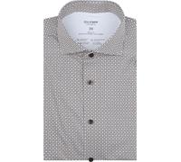 OLYMP Level Five 24/Seven Dynamic Flex Body Fit Jerseyhemd blau/braun/weiss, Gemustert