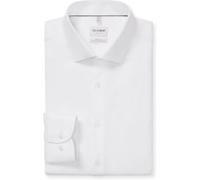 Businesshemd OLYMP "OLYMP Level Five 24/Seven, body fit, Modern Kent mit extra langem Arm", Herren, Gr. 42, Normaler Arm, weiß, 64% Baumwolle, 27% Polyester, 9% Elasthan, Hemden (47304955-42) weiß