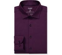 OLYMP Level Five 24/Seven, atmungsaktives Stretch Hemd aus Jersey, body fit, Aubergine, Kent, 40 (2008649840)