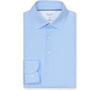 OLYMP Level Five 24/Seven, atmungsaktives Stretch Hemd aus Jersey, Body Fit, Blau, Kent, 41 (2120141141)
