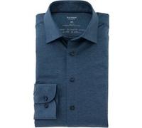 OLYMP Level Five 24/Seven, atmungsaktives Stretch Hemd aus Jersey, body fit, Blau, Kent, 44 (2008641344)