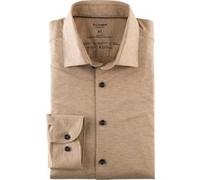 OLYMP Level Five 24/Seven, atmungsaktives Stretch Hemd aus Jersey, body fit, Braun, Kent, 43 (2008642243)