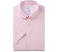 OLYMP Level Five 24/Seven, atmungsaktives Stretch Hemd aus Jersey, body fit, Rosa, Kurzarm, Kent, 37 (2089623037)