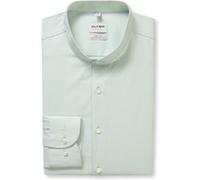 Businesshemd OLYMP "OLYMP Level Five 24/Seven, body fit, Stehkragen", Herren, Gr. 44, Normaler Arm, limone, 64% Baumwolle, 27% Polyester, 9% Elasthan, Hemden (72445744-44) limone