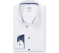 OLYMP Level Five 24/Seven, atmungsaktives Stretch Hemd, body fit, Weiß, Extra langer Arm, Kent, 38 (2164890038)