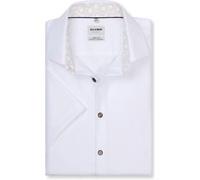 Businesshemd OLYMP "OLYMP Level Five 24/Seven, body fit, Modern Kent", Herren, Gr. 41, Normaler Arm, weiß, 64% Baumwolle, 27% Polyester, 9% Elasthan, Hemden (17061921-41) weiß