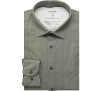 OLYMP Level Five 24/Seven Body Fit Jerseyhemd graugrün, Bedruckt