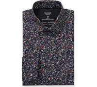 Langarmhemd OLYMP "Level Five 24/Seven", Damen, Gr. 40, N-Gr, marine, Web, Obermaterial: 92% Baumwolle, 8% Elasthan, gemustert, normal, 2-Knopf-Manschette, Hemden (66049910-40) marine